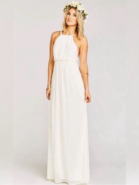 Show Me Your Mumu Amanda Maxi Dress Wedding cake Chiffon- Size XS-Bridal Prom
